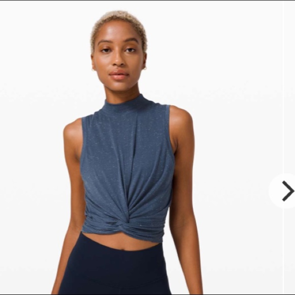 Lululemon time to restore mock wrap crop tank